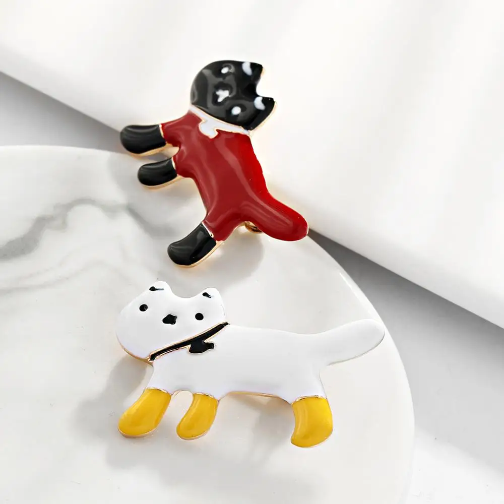 3 шт./лот модные эмалевые Броши с изображением мультяшного белого черного кота