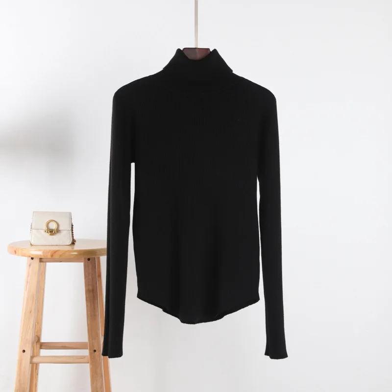 

Fashion Korean Knitted Pullovers Fall 2020 New Women Turtleneck Slim Fit Classic Sweaters Ropa Mujer Female Weater Jumper