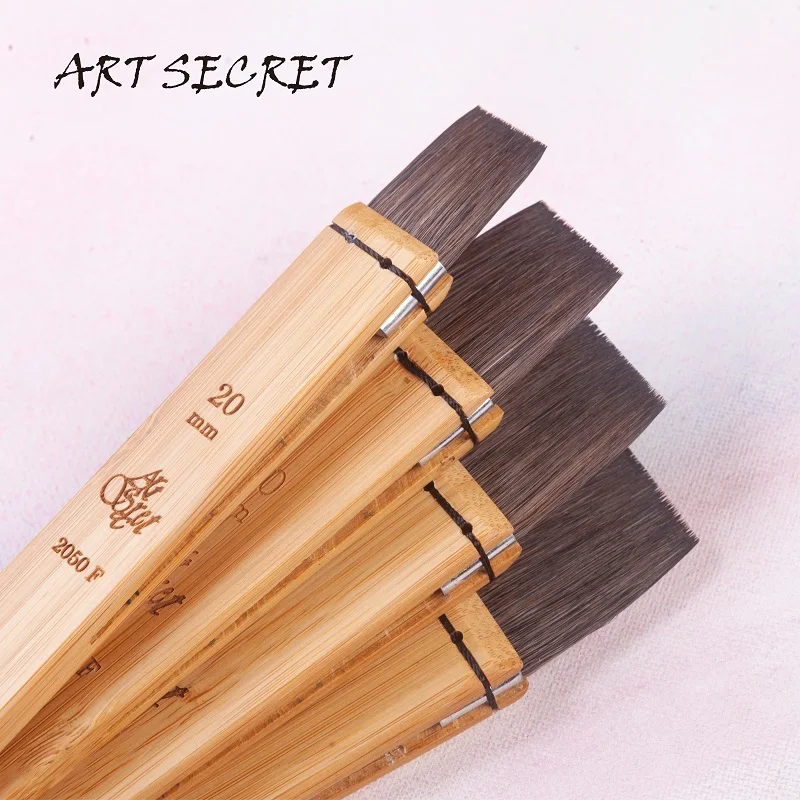 

Artsecret Imported Material 2050F Artist Brushes Painting Wide Flat Bamboo Handle