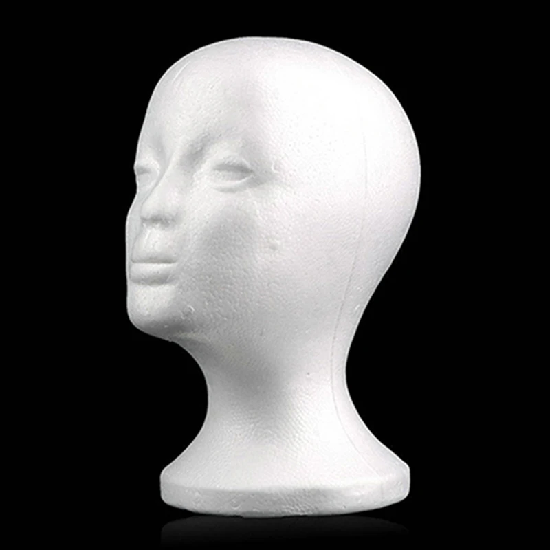 Women Practical Foam Female Mannequin Head Wigs Glasses Cap Display Holder Stand Model Styrofoam for Wig | Дом и сад