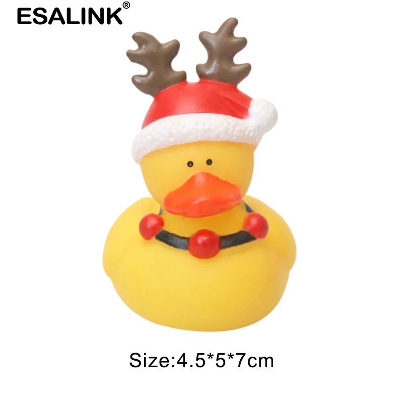 Милые резиновые рождественские игрушки ESALINK 15 шт. маленькая Желтая утка для