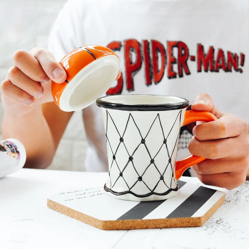 

1pcs Creative Basketball Ceramic Cartoon Breakfast Cup Cute Mug Football Milk Coffee Cup Breakfast Cereal Soup Cup Fruit Bowl