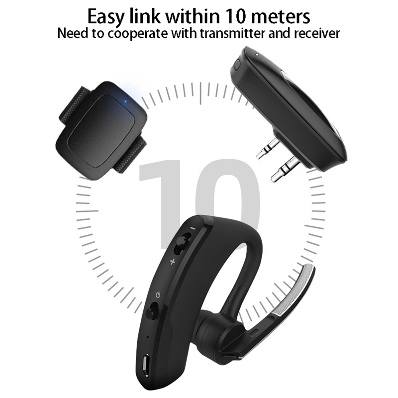 

Walkie Talkie Bluetooth Headset for Two Way Radio Universal K Port Wireless Bluetooth Headphone