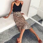 Женская модная леопардовая трапециевидная юбка с высокой талией, модная повседневная облегающая трапециевидная юбка средней длины с принтом, #33