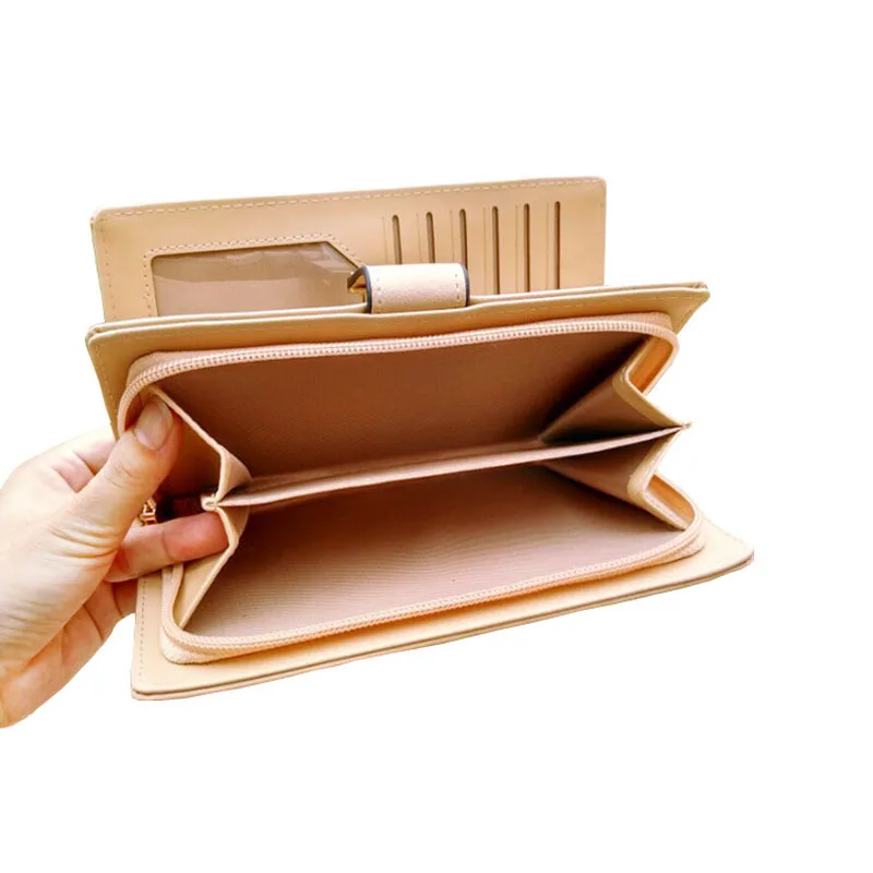 Модные женские кошельки Женский кошелек с полыми листьями на застежке длинный