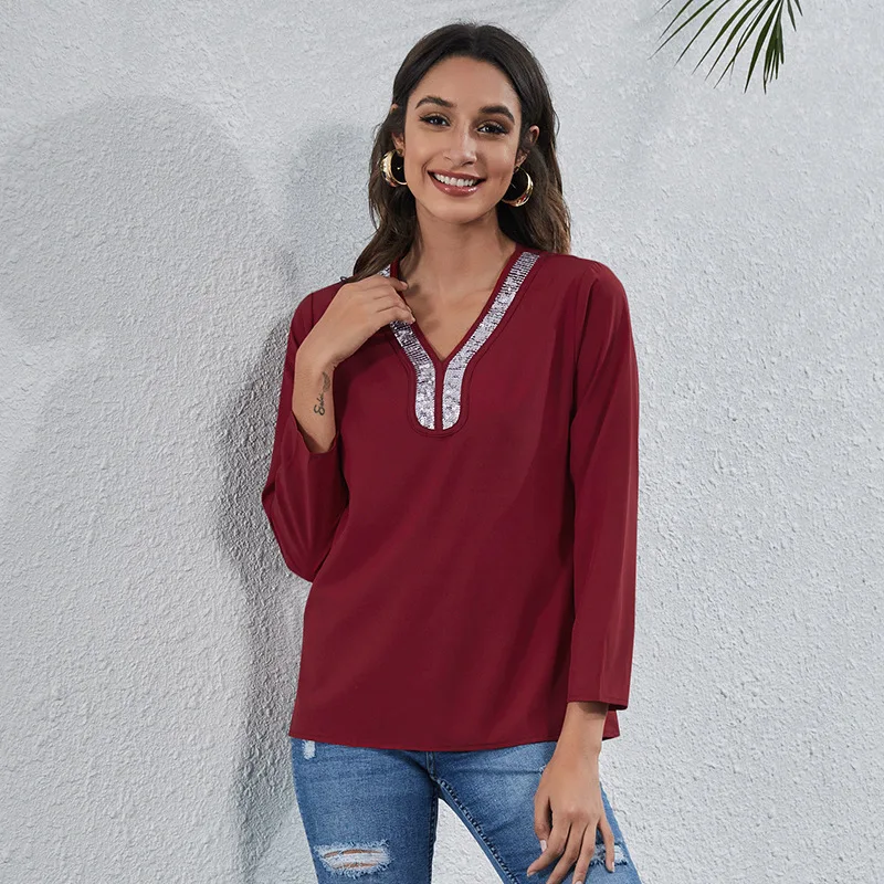 

T shirt Summer Tee Shirt Contrast Striped Round Neck long Sleeve Crop T-shirt With Buttons White