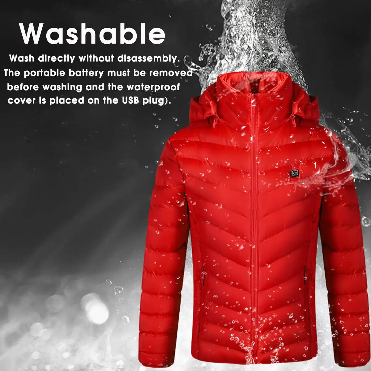 S-4XL Men Women USB Heated Jacket Down Waterproof Electric Heating Hooded Jacket Winter Thermal Clothing for Outdoor Sports Ski