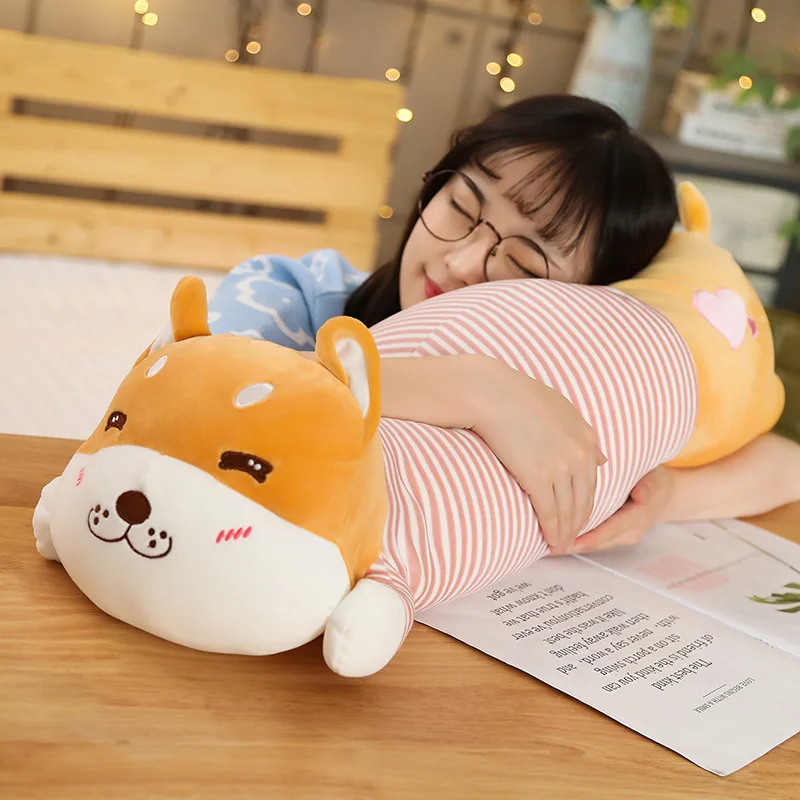 Barato Peluche De Perro Lindo De Felpa Para Niños, Muñeco De Animales De Algodón, Kawaii Corgi Shiba Inu, Almohada Suave, Regalo De Cumpleaños