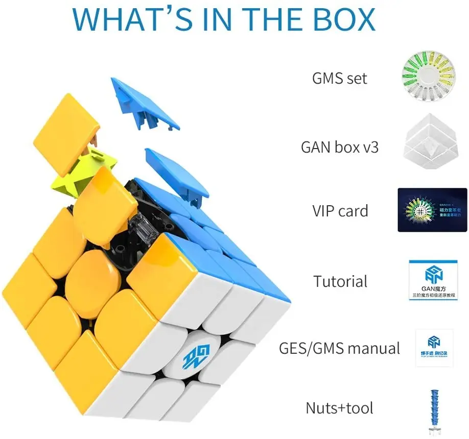 GAN 356 X V2 2020 магический скоростной куб 3x3 без наклеек Gan356X Магнитный пазл Gan356 2 0