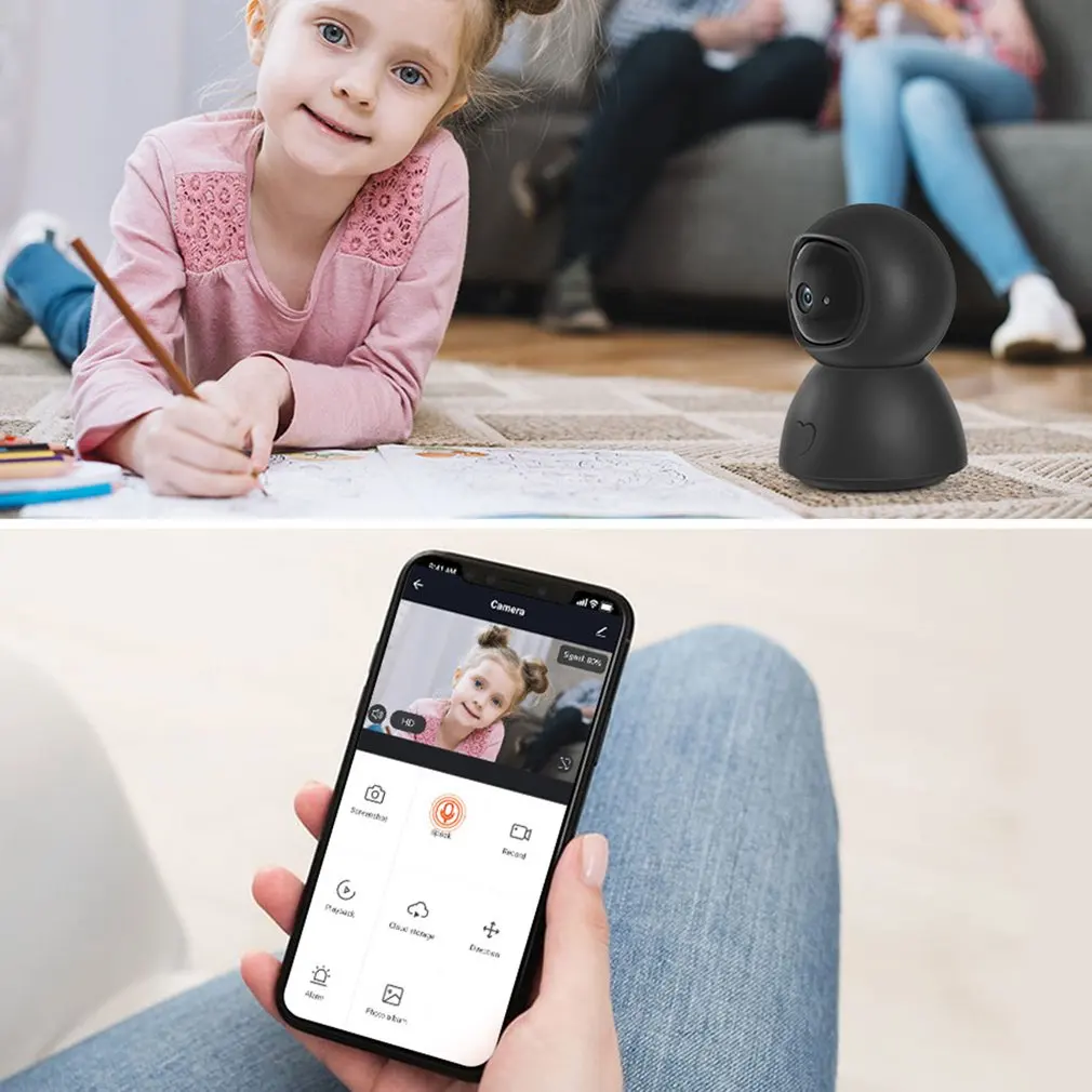 

Smart Camera 1080P WiFi Night Vision Webcam Video IP Camera Human Detection Automatic Tracking Baby Security Monitor