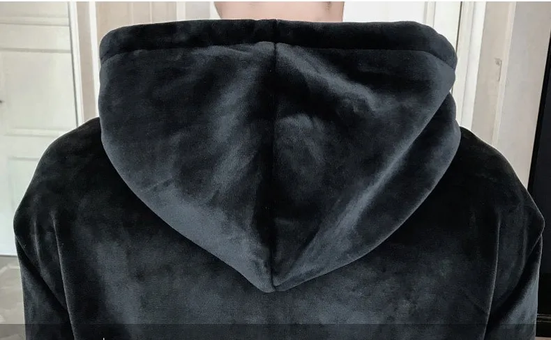 2020 Men Sport Suit Autumn Winter Hooded Sweatshirts+Pants Velvet Sportswear Two Piece Set For Tracksuit Clothing | Мужская одежда