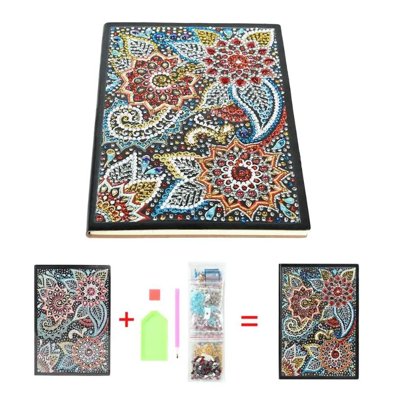 

DIY Flower Special Shaped Diamond Painting 60 Pages A5 Notebook Diary Book