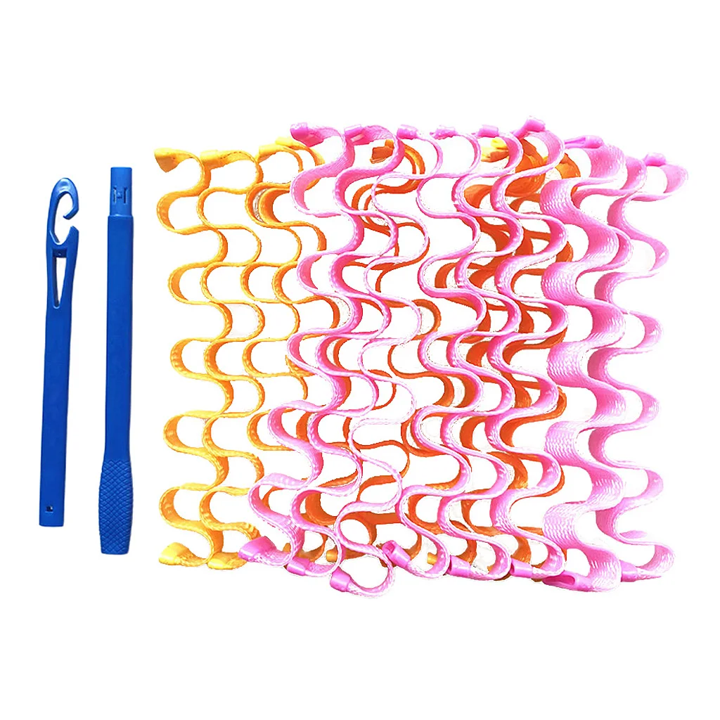 45 см длинные бигуди локоны рычаг ролики Стайлинг Комплект w/ 2 крючка без