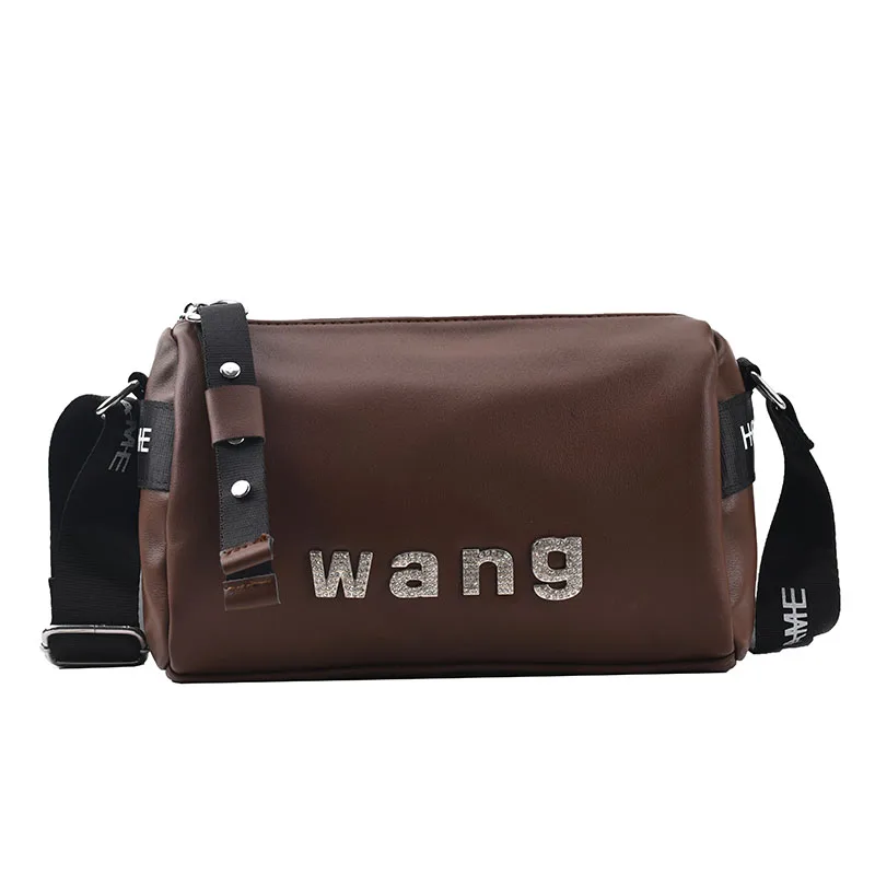 

Fashion Soft PU Leather Letter Large Capacity Wide Shoulder Strap Messenger Tote Bag Luxury Designer Handbag Bolso Mujer