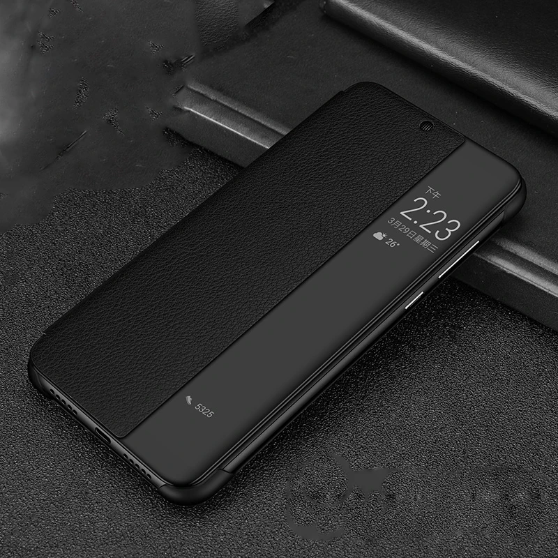 Чехлы с узором Личи для Huawei P20 Pro Smart Touch View Window откидной чехол из натуральной кожи