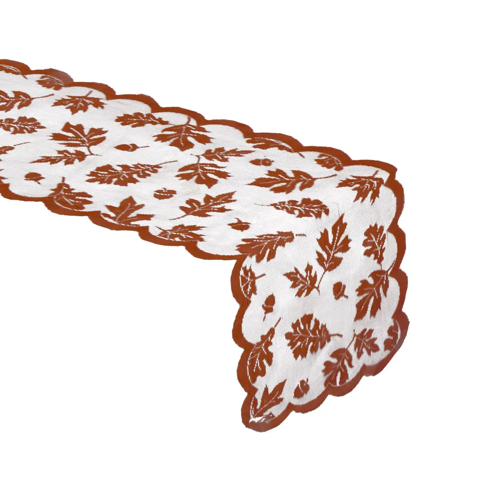 Осенний настольный бегун с кленовыми листьями День благодарения урожая