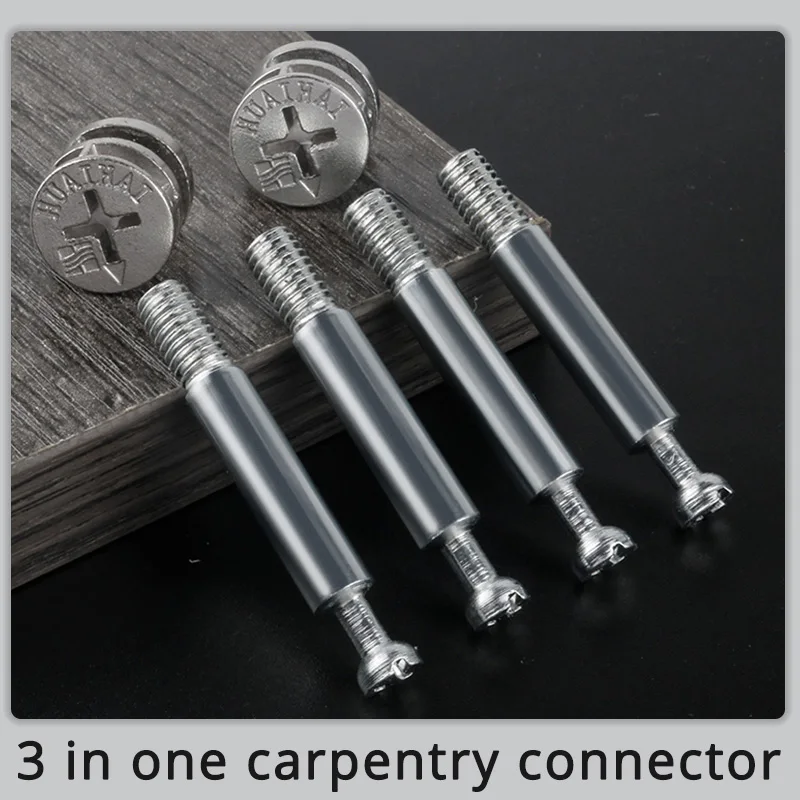 

Woodworking Three In One Carpentry Connector Wardrobe Accessories Kitchen Cabinet Furniture Screw Combined Fastener Hammer Nut