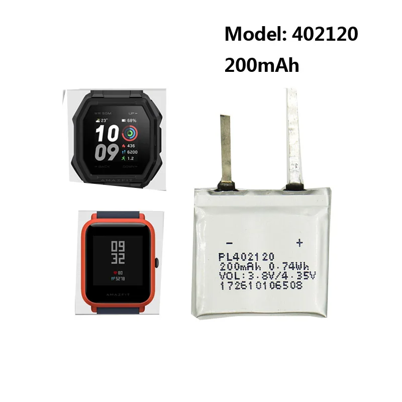 Original Replaces PL402120V 402120 200mAh Battery For Huami AMAZFIT Ares Bip GTR Smart Sport Watch Accumulator AKKU | Электроника