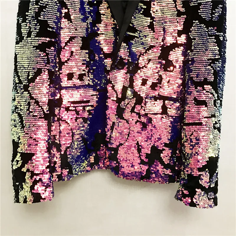 Роскошный блестящий Тонкий Блейзер для мужчин одежда ночного клуба певицы