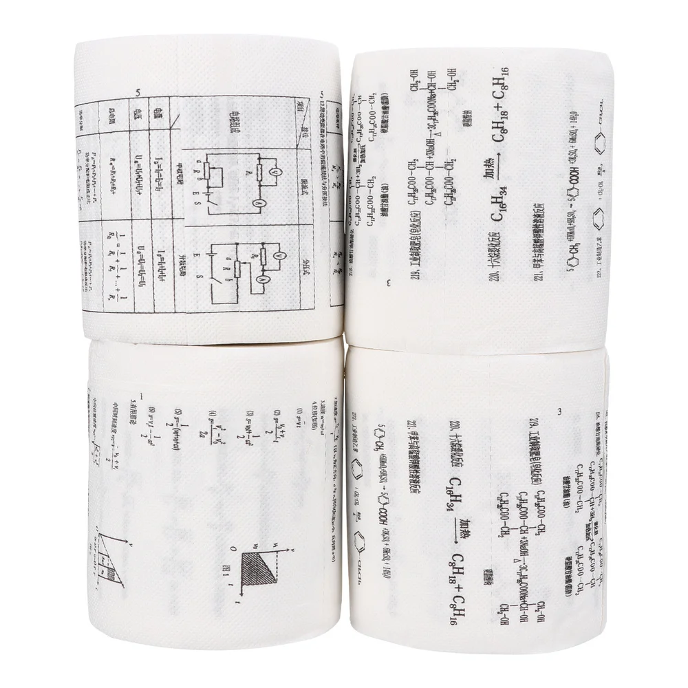 

4 Rolls Funny Printing Chemical Physics Formula PatternTissue