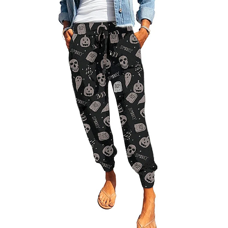 

Summer New Women's Clothing Hot Style Loose Print Casual Pants Sweatpants Stacked Leggings
