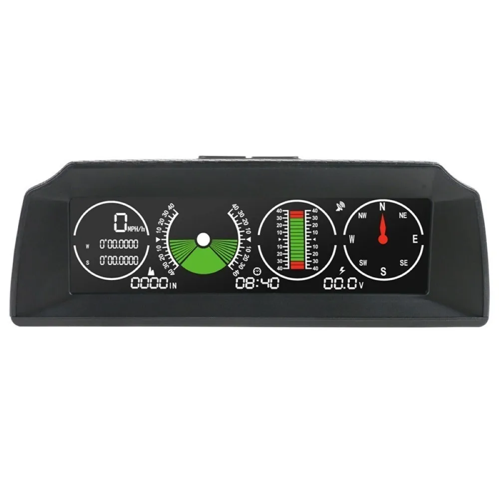 

HUD Head Up Display Automotive GPS Over Speed Warning Inclinometer Pitch Tilt Angle Protractor Clock Speedometer Car Universal