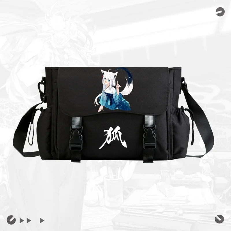 

Shirakami Fubuki Crossbody Casual Bags School Bag Unisex Messenger Bag Fashion Shoulder Bag