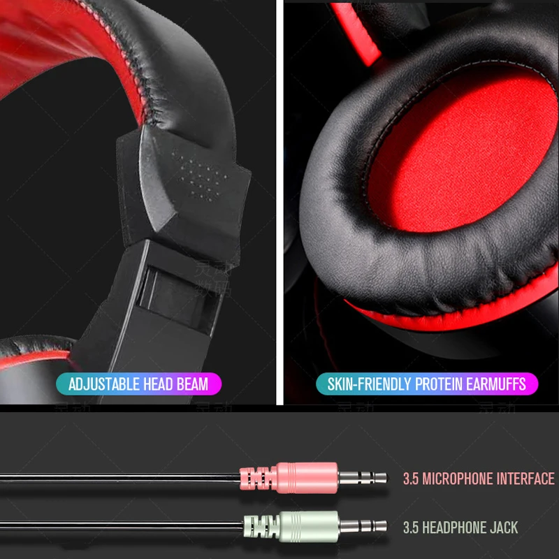 

Gaming Keyboard Mouse Combos Backlit Rainbow Wired Computer Keyboard and USB Mouse Microphone headset Set for PC Laptop Gift