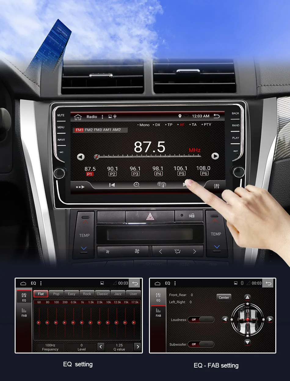 Eunavi 4G+ 64G Octa 8 ядерный android 9,0 автомобильный радиоприемник для Toyota Corolla E180 2013- мультимедийный автомобильный gps-навигатор PX6 wifi без dvd