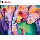 Алмазная 5d картина Huacan, мозаика со слоном, с полным заполнением, животное, домашний декор, вышивка, настенные наклейки для пар