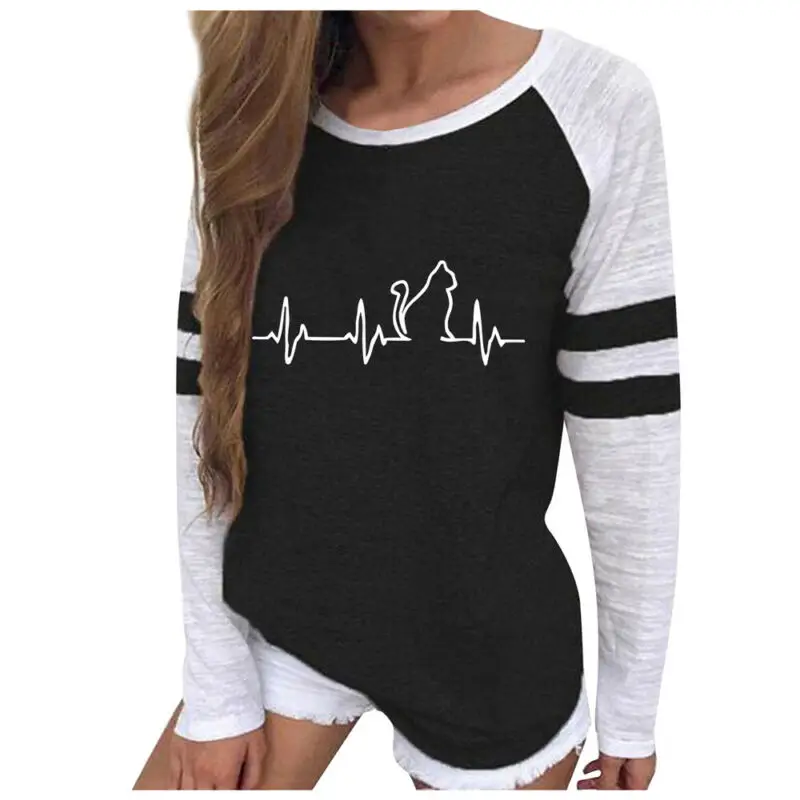 

Women Long Sleeve T-Shirt Tops Blouse Casual Loose Tee Shirts Pullover Plus Size