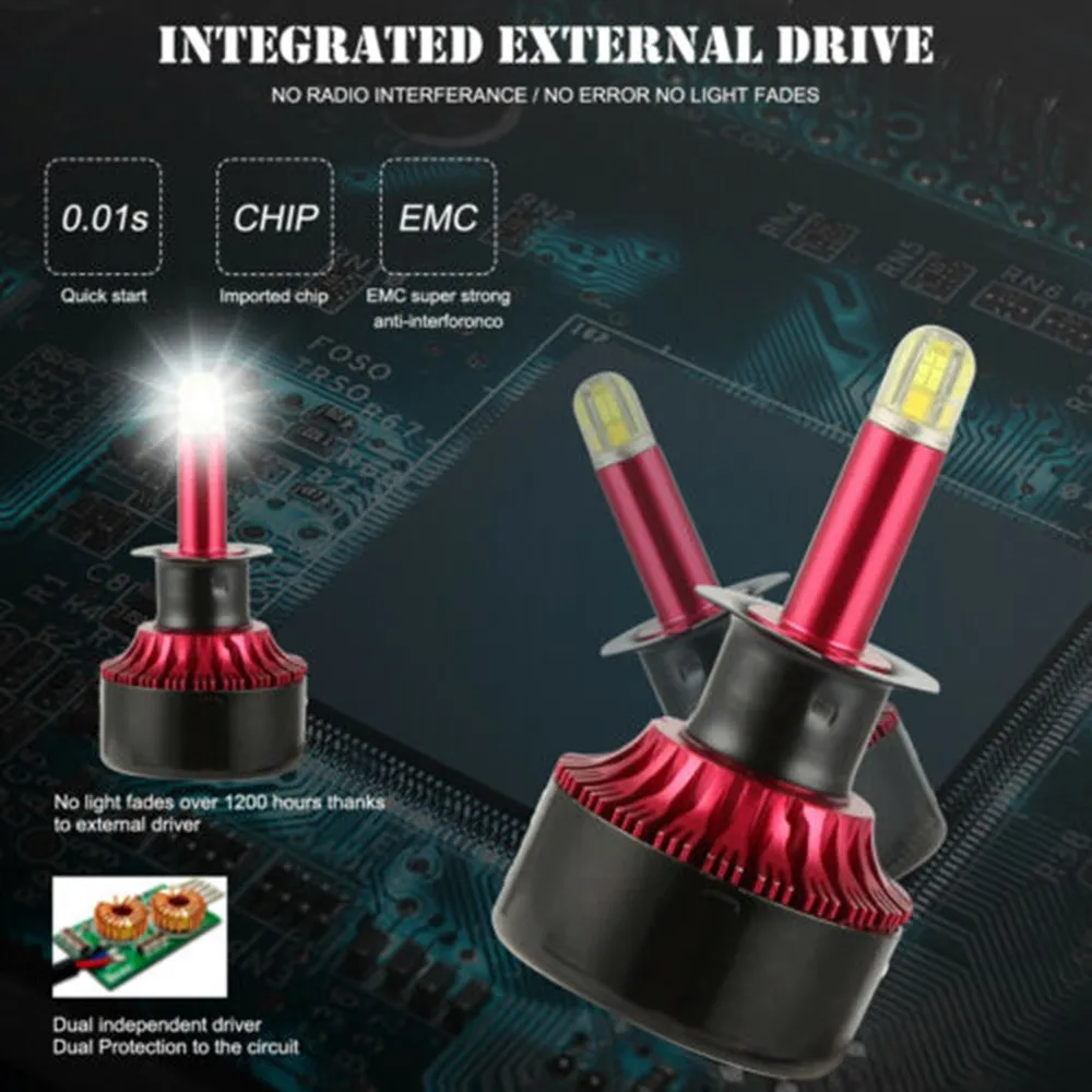 

Mini Bulbs Headlight Universal 18000lm Waterproof 2pcs 360 Beam 60W 6500K