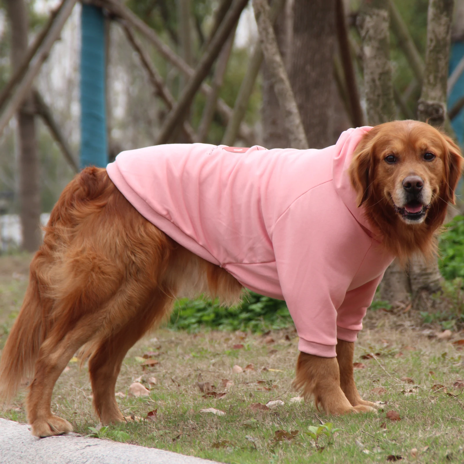 

Fashion Thin Large Dog Cherry Hoodies Casual Cotton Golden Retriever Husky Cute Big Dog Clothes Pink Dog Costume