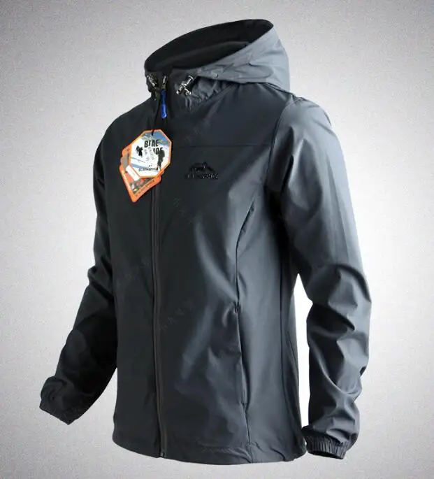 Мужская ветровка с капюшоном водонепроницаемая уличная защитой от солнца и