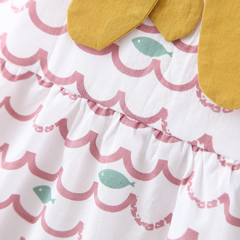 Платье принцессы с волнистыми полосками для девочек лето 2020 милая детская одежда