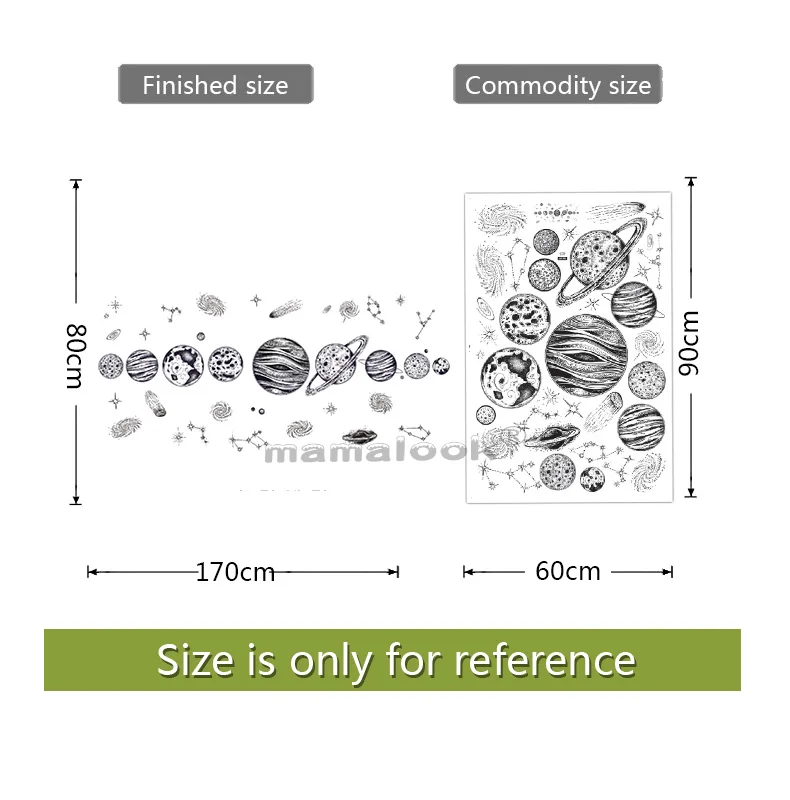 

New Europe Style Cartoon Cosmic Planet galaxy wall sticker for Kids Room Learning Outer Space for Living Room Art Decals PVC