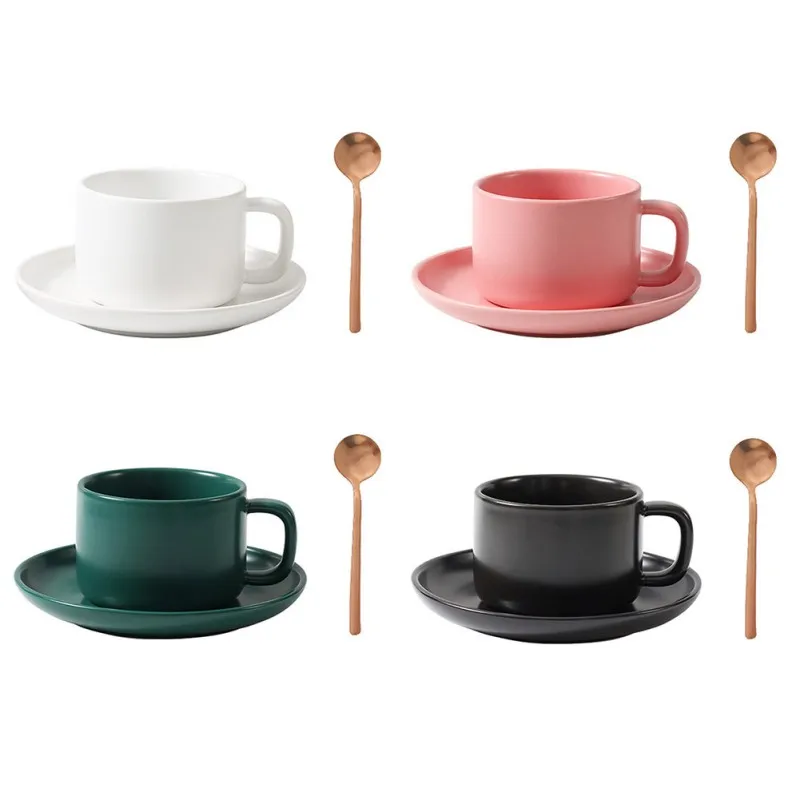 

European Ceramics Coffee Cup Set With Saucers Tableware Ornaments Creative Tableware Decorations Cups Dessert Tray