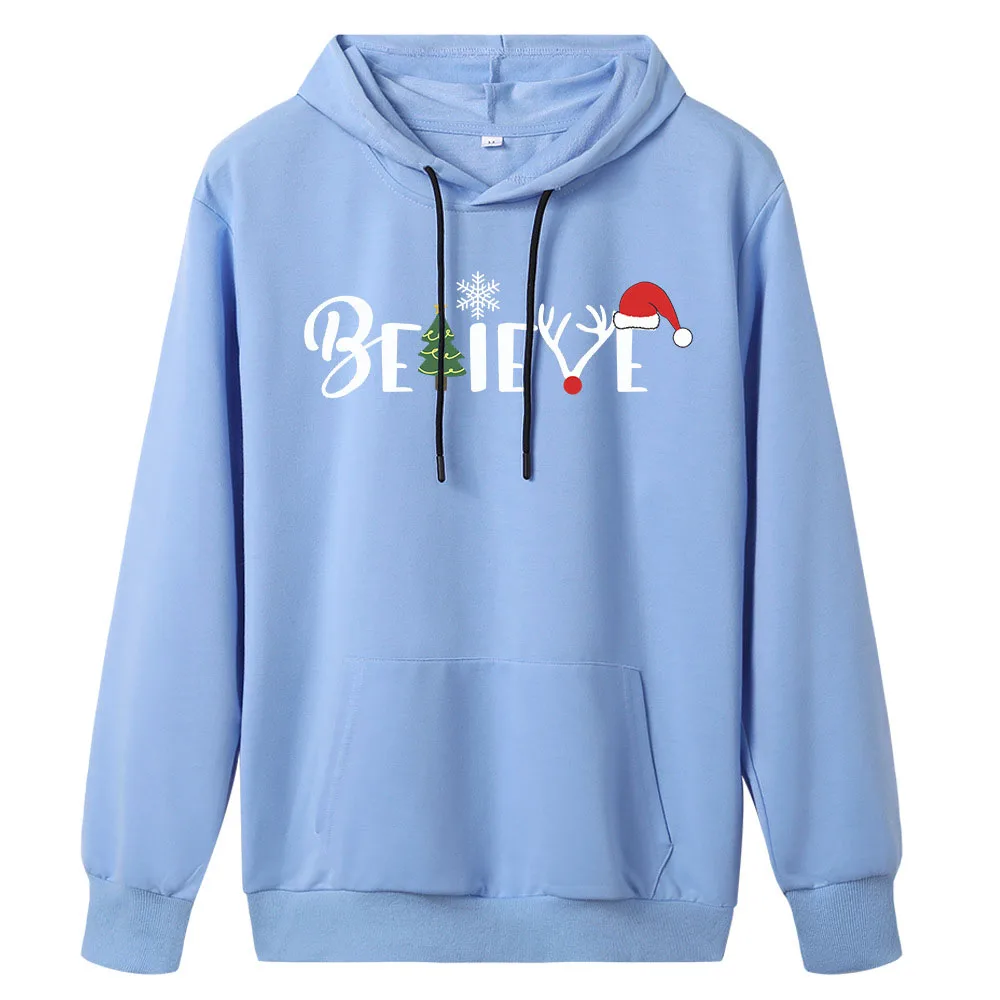 Свитшот SEBOWEL Рождественский для женщин Осенний пуловер с длинным рукавом и