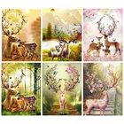 AB красочная алмазная живопись олень 5D Сделай Сам полная квадратнаякруглая Алмазная вышивка животные мозаика Стразы картины ручной работы подарок