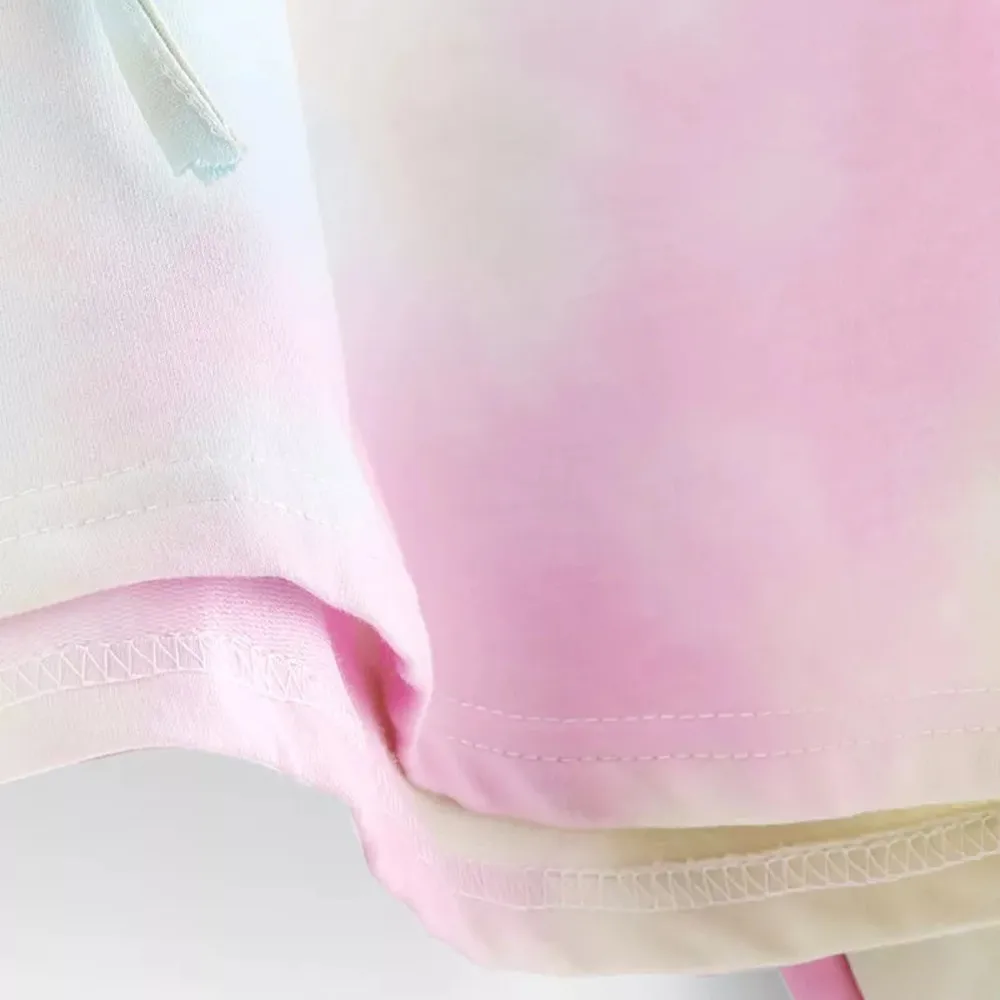 Женская укороченная толстовка с капюшоном принтом в стиле пэчворк и длинными