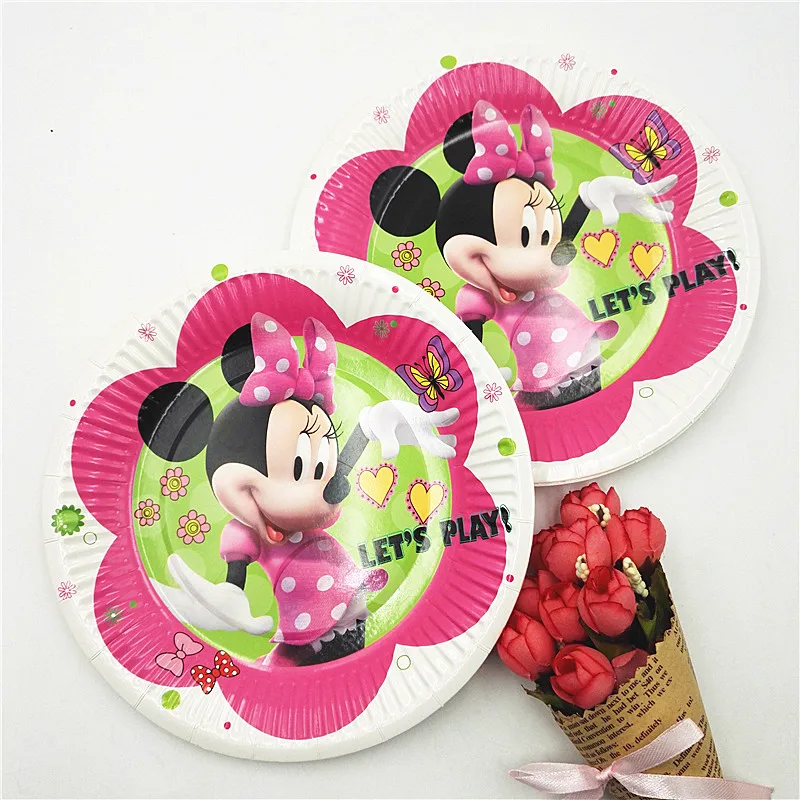 10 шт./компл. 7 дюймов Минни Маус пластины товары для детской вечеринки тема Дети