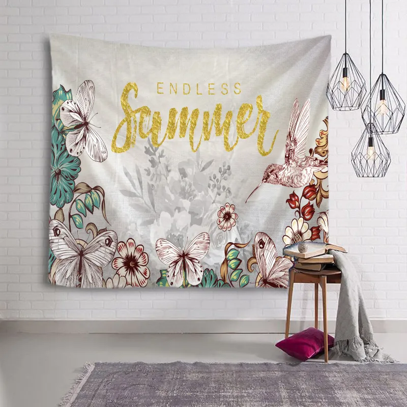 Гобелен с тропическими листьями настенный летний Настенный декор в виде листьев