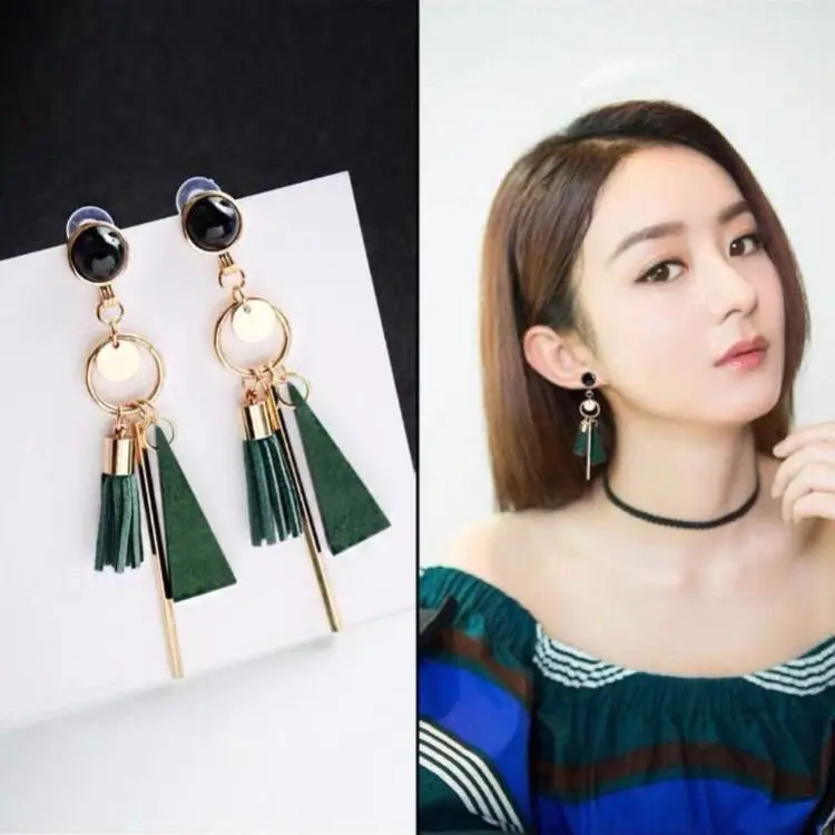 Серьги подвески в богемном стиле женские длинные висячие украшения из пластика с