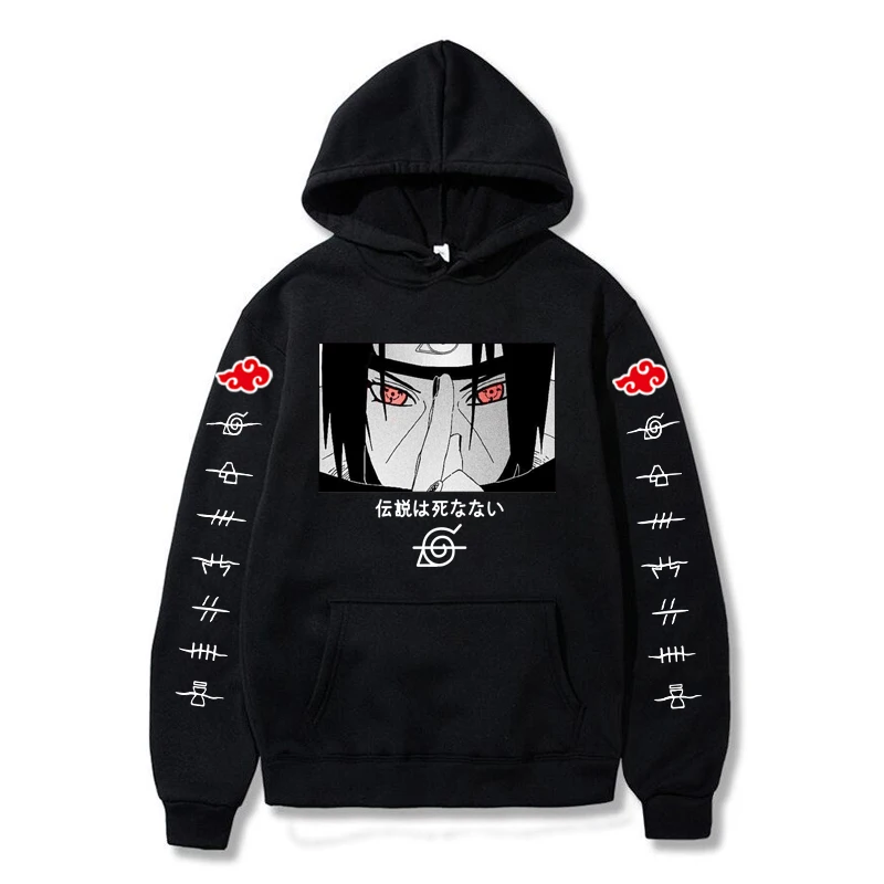 

Japanese Anime Akatsuki Men Hoodie Cloud Symbols Japan Hoodies Streetwear Itachi Autumn Winter 2021