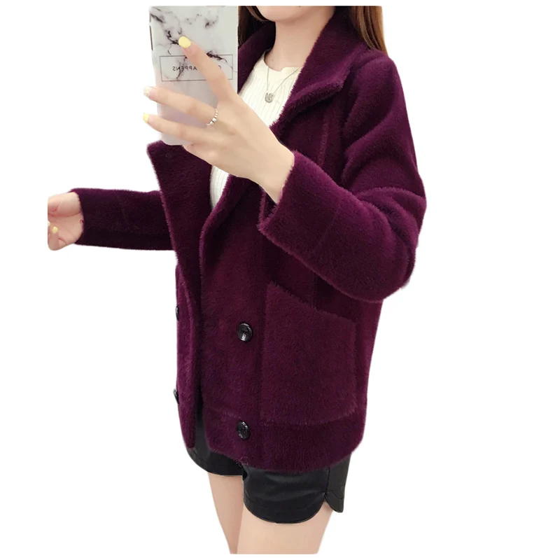 NEW European Fashion Shaggy Coat Youth Clothing Elegant Women Blazer Short Fur Outerwear Autumn/Winter Imitation Mink Jacket 409