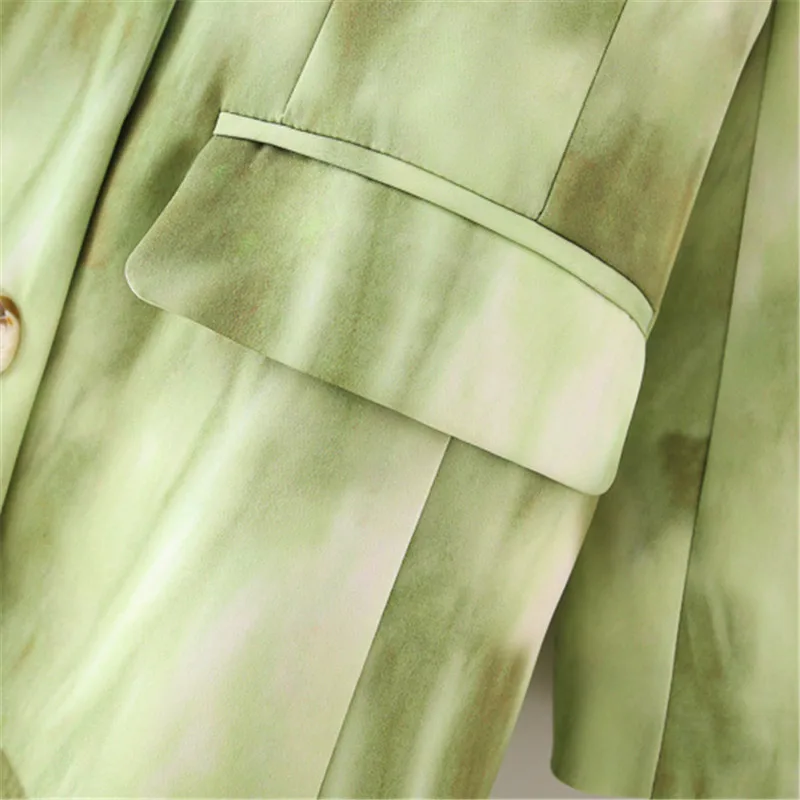 

Csmdtyjl Elegant Tie-dye Women Blazer Notched Long Sleeve Pocket Female Blazers Feminino Autumn Loose Fashion New Clothing 2020