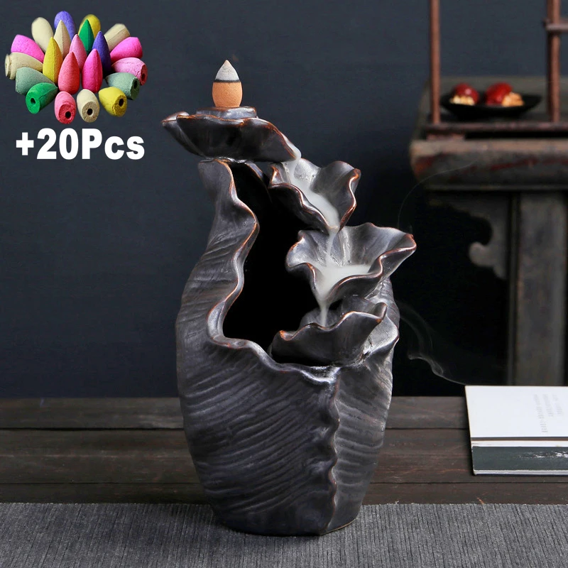 Подарок 20 шт. пирамидки благовоний водопада курильница для горелка креативный в