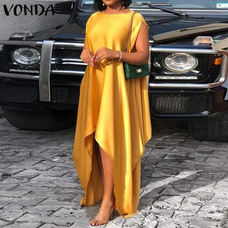 Женское вечернее платье винтажное асимметричное длинное макси 2022 VONDA пляжный