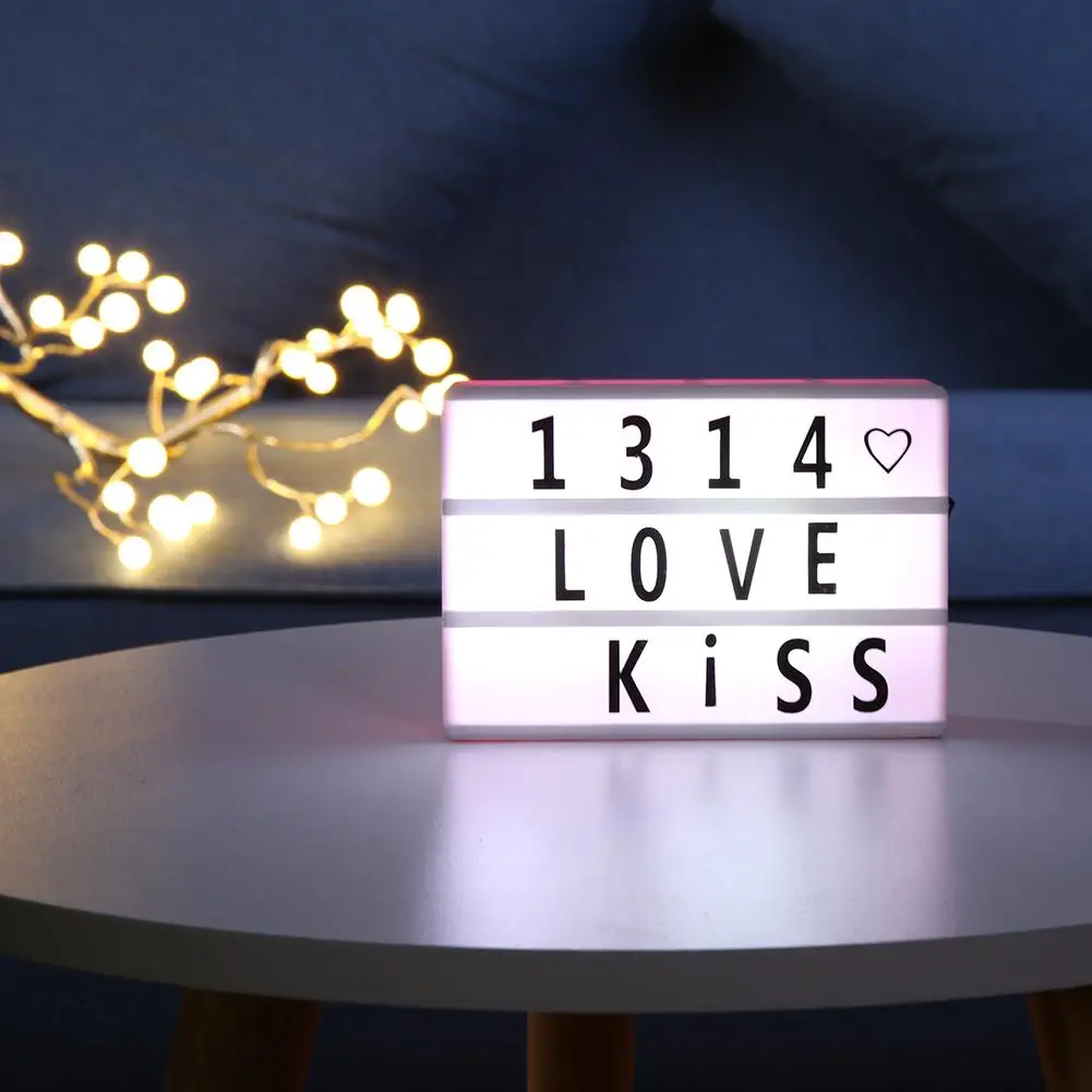 

LED Light Box Battery Powered DIY A6 Letters Combination Table Decorative Lamp for Home Holiday Bedroom Indoor