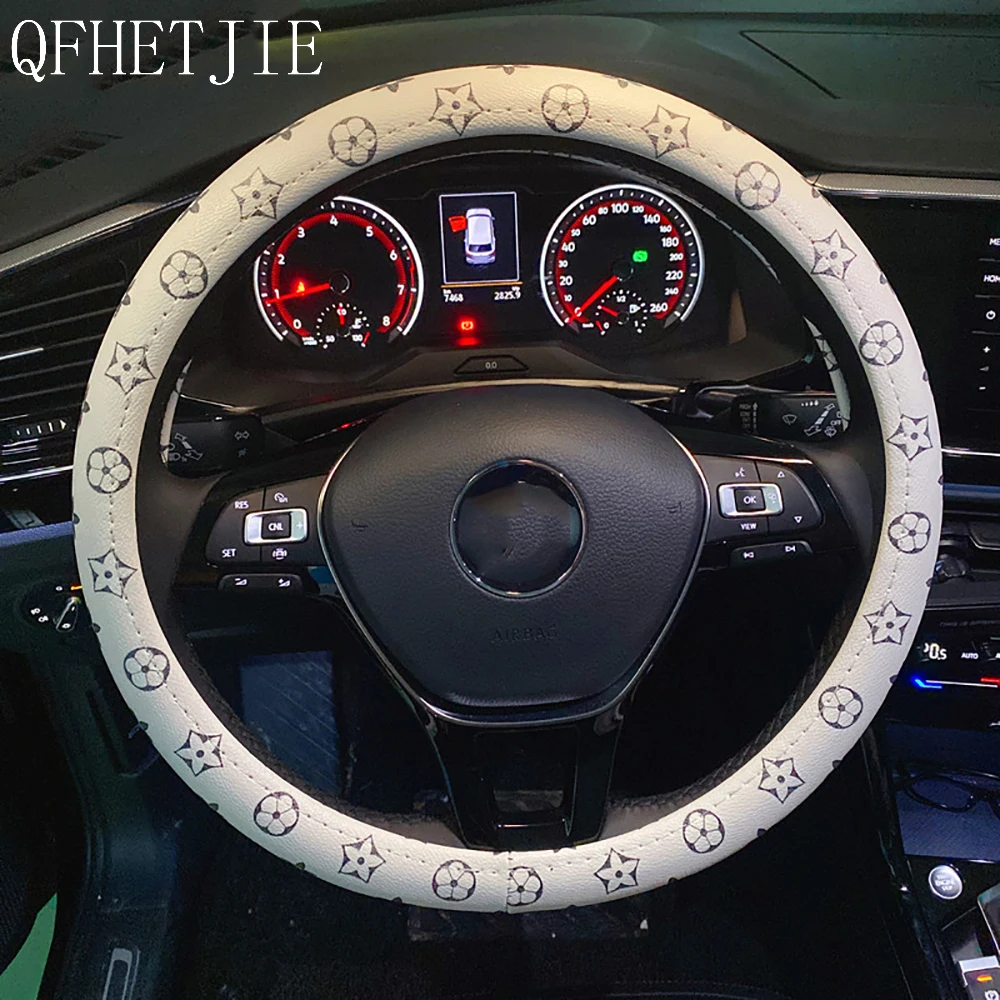 

QFHETJIE Cute Car Steering Wheel Cover Ladies Flower-shaped Breathable Non-slip Ultra-fashionable Interior